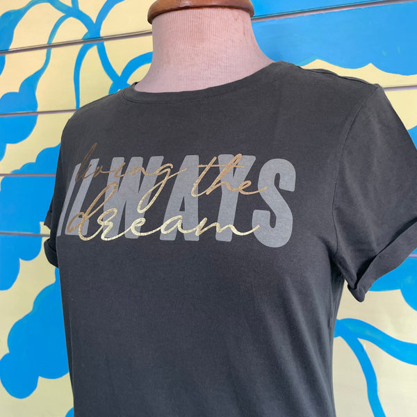 Camiseta Verde Estampada Frase - Secondary