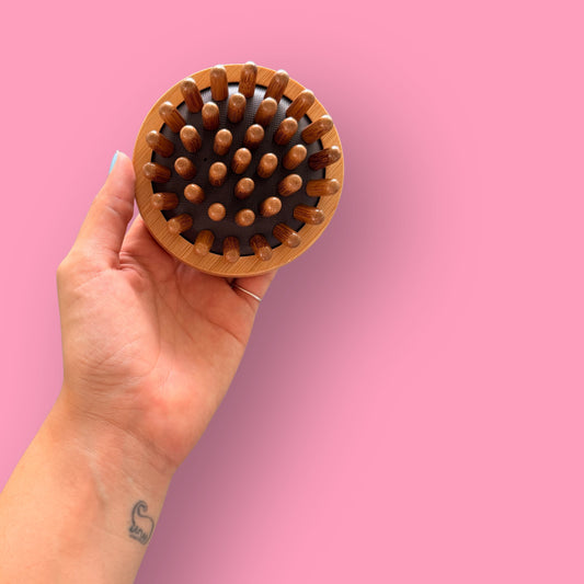 Cepillo Masajeador Capilar y Corporal de Bambú | Estimulador Cuero Cabelludo