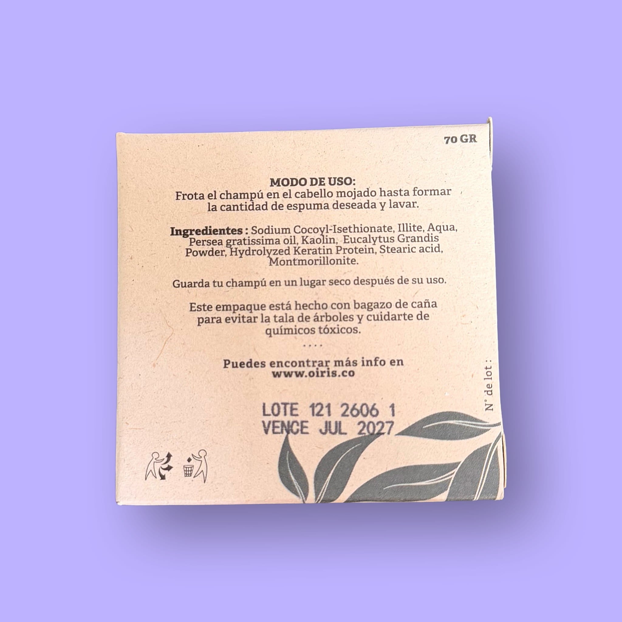 Champú Sólido de Eucalipto Oiris 70 gr.