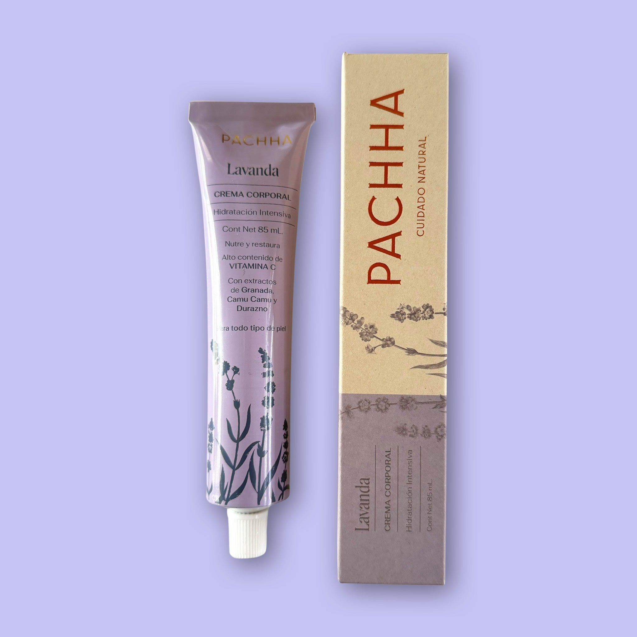 Crema Hidratante Corporal Lavanda Pachha 85 ml. y 25 ml.