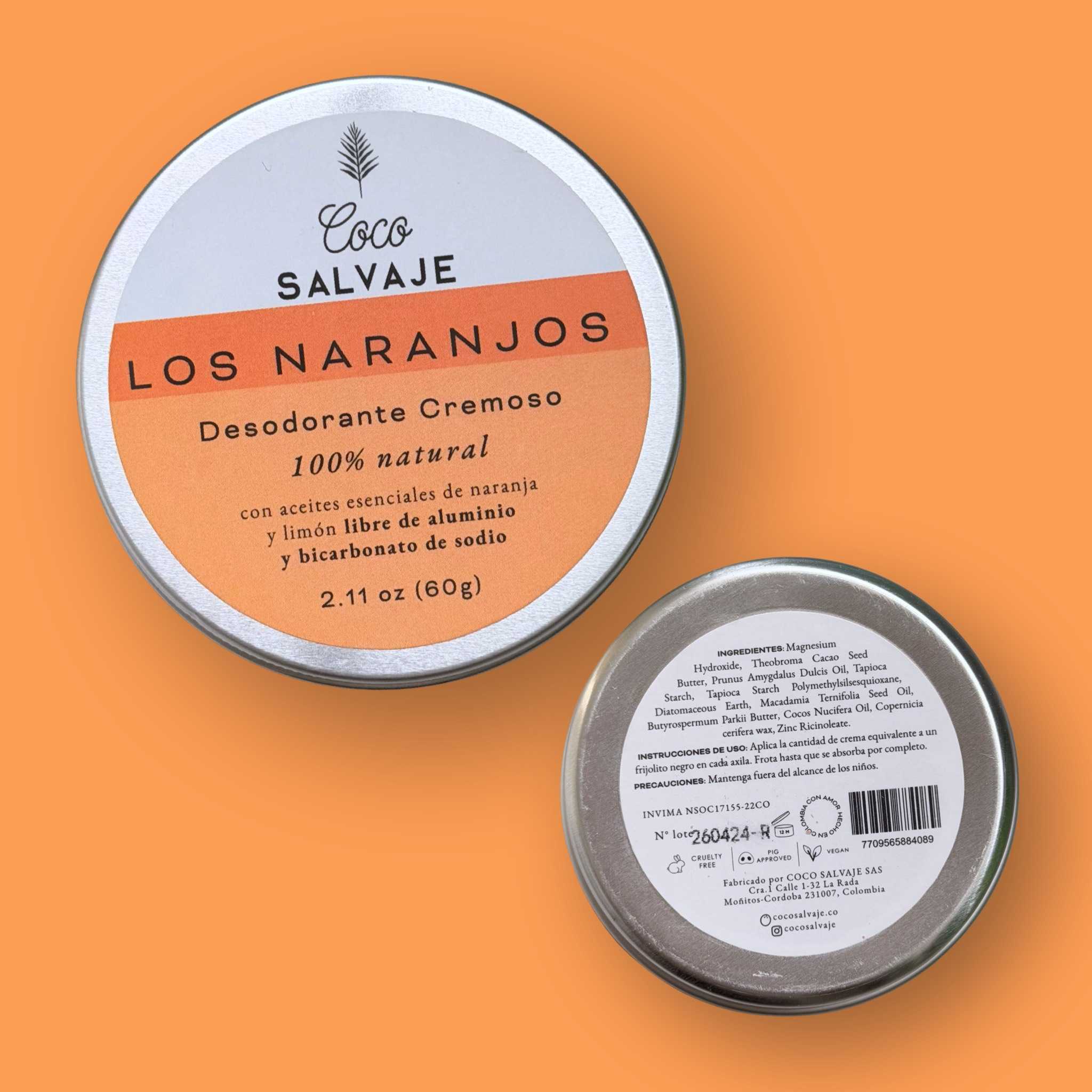 Desodorante Cremoso Los Naranjos Coco Salvaje 60 gr.