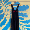 Enterizo Negro Flores Rojas