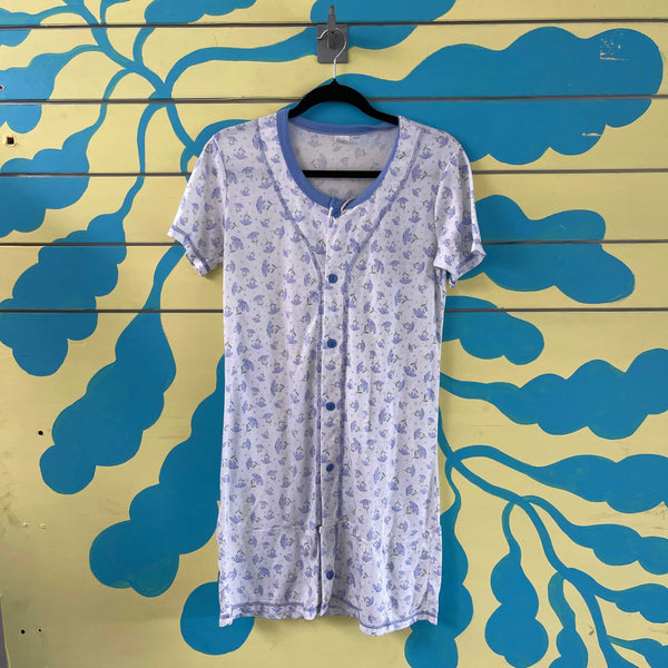 Pijama Blanca Flores Lilas