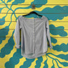 Camisa de cuello ancho de rayas azul