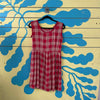 Vestido de cuadros rojo con beige