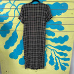 Vestido negro de cuadros beige - Thumbnail 2
