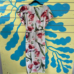Vestido blanco flores grandes rojas verdes - Thumbnail 2