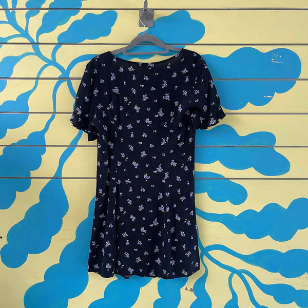 Vestido negro flores moradas - Secondary