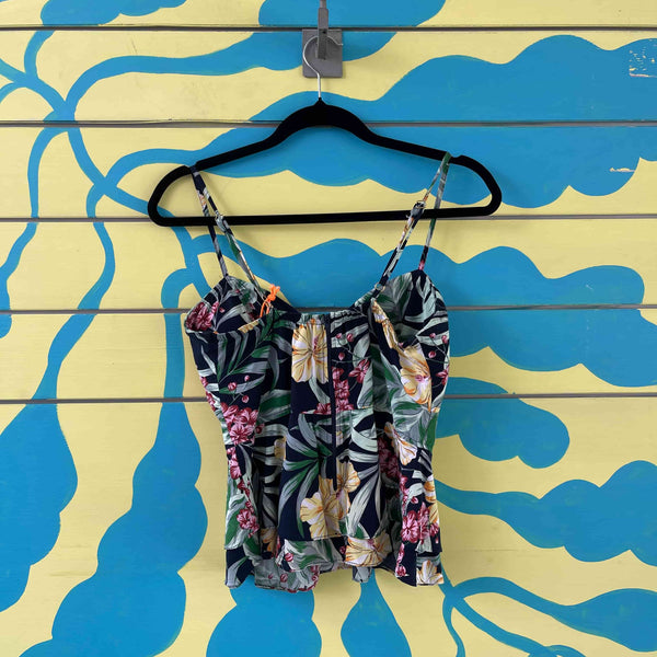 Blusa negra flores amarillas, rojas verdes - Secondary