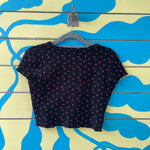 camiseta corta negra cerezas - Thumbnail 2