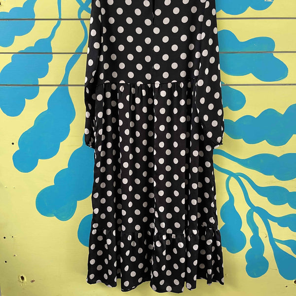 Vestido negro de bolas blancas talla M - Secondary