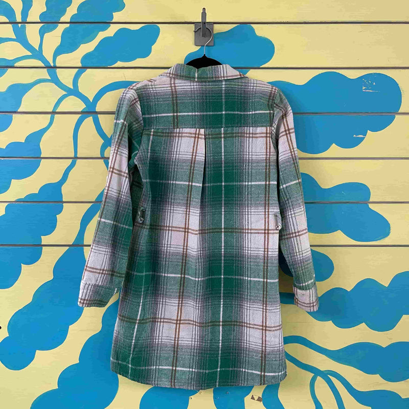 Camisa leñadora verde y blanca Talla S - Image 2
