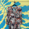 Vestido de flores salmon y azul