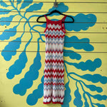 Vestido Rojo de rayas blancas y azules Talla S - Thumbnail 2