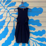 Vestido negro de tela tejida - Thumbnail 1