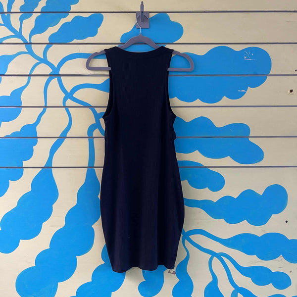 Vestido negro de tela tejida - Secondary