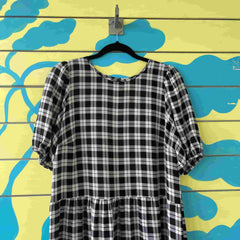 Vestido de cuadros negro y blanco talla M