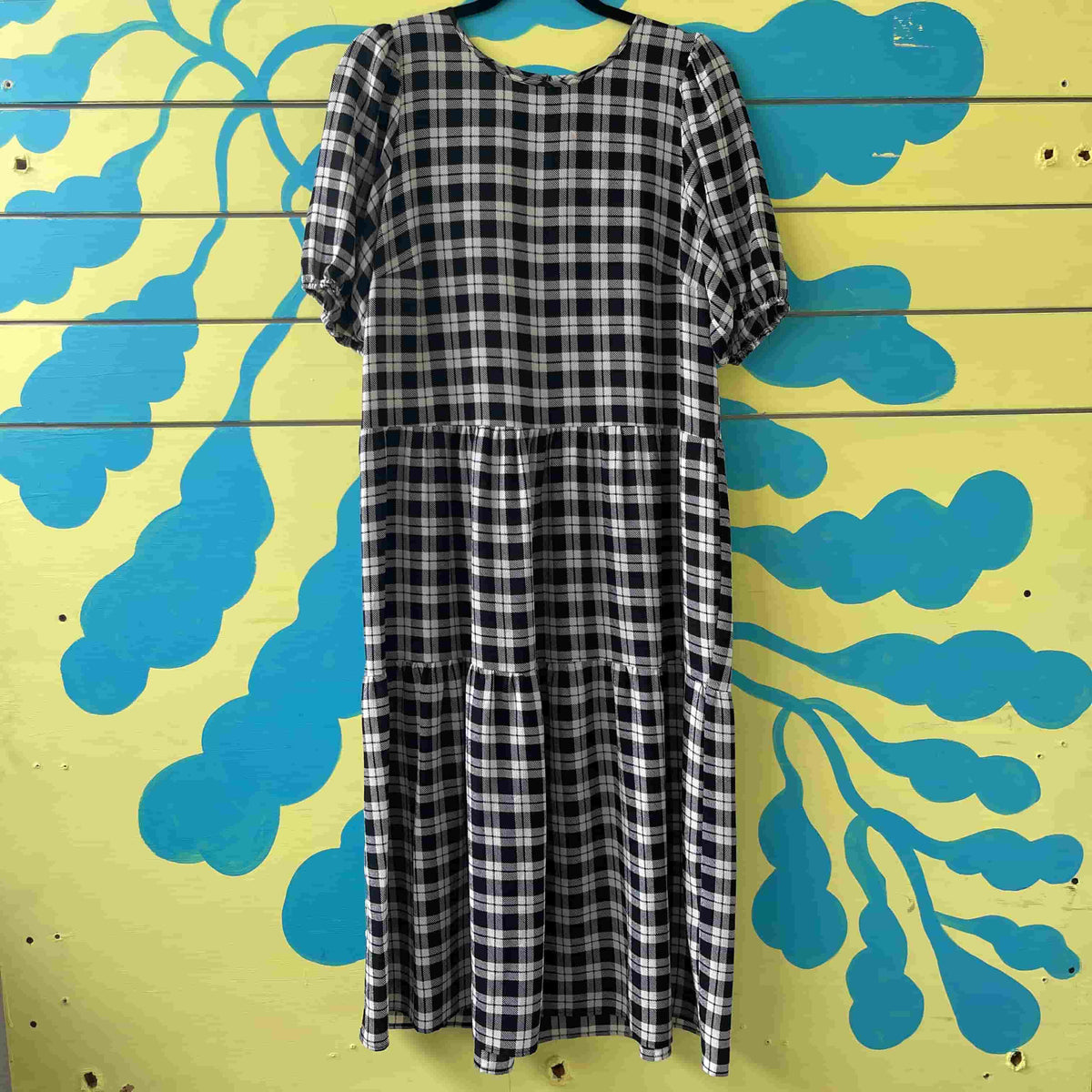 Vestido de cuadros negro y blanco talla M