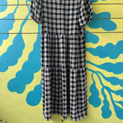 Vestido de cuadros negro y blanco talla M