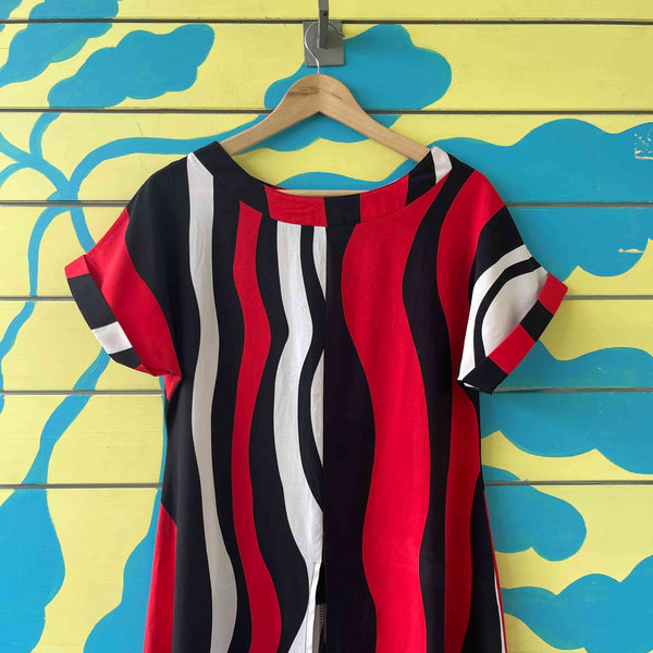 Vestido negro, rojo, blanca talla M|L