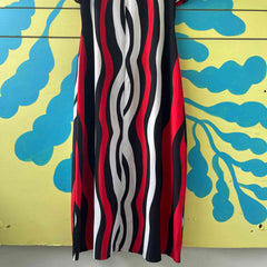 Vestido negro, rojo, blanca talla M|L