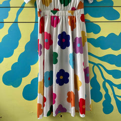 Vestido blanco de flores talla S