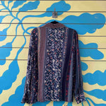 Camisa azul oscuro con flores talla L - Thumbnail 2