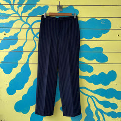 Pantalon azul oscuro rayas blancas talla S