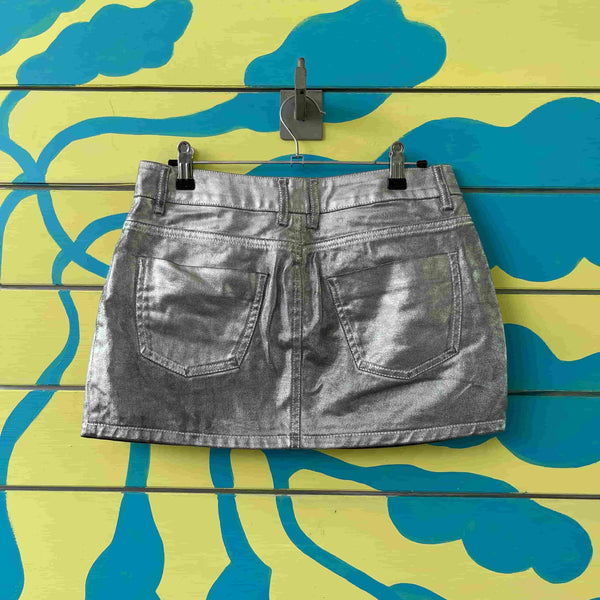 Falda jean plateada talla 8 - Secondary