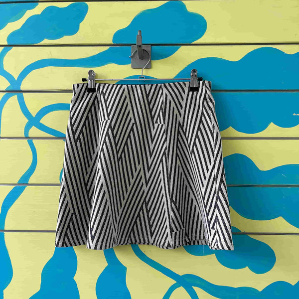 Falda mini blanca de rayas talla M - Secondary
