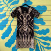 Vestido cafe con estampado crema talla S