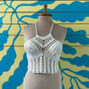 Crop Top blanca tejida talla S