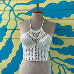 Crop Top blanca tejida talla S - Thumbnail 1