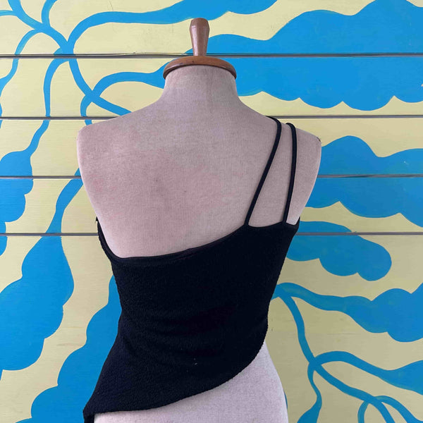 Blusa negra asimetrica talla S - Secondary