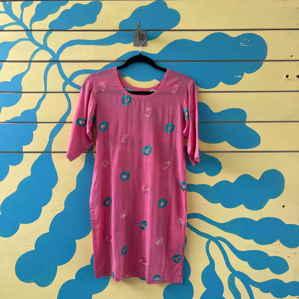 Blusa tunica rosa talla S