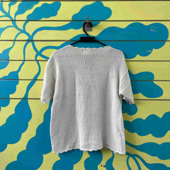 Camiseta  blanca tejida en cinta talla L
