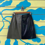 Minifalda de cuerina verde y negro talla 34 - Thumbnail 2