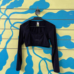 Croptop negro manga larga talla L - Thumbnail 1