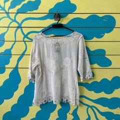 Camiseta transparente blanca talla L