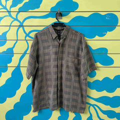 Camisa de hombre cafe rayas negras talla L
