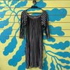 Vestido negro rayas blancas talla XL