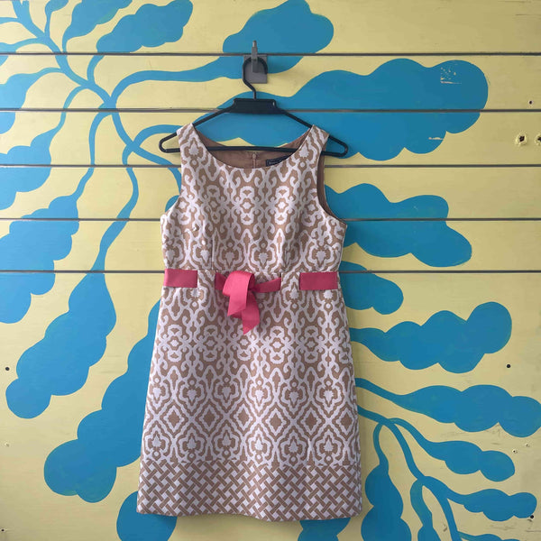 Vestido blanco y cafe talla 8