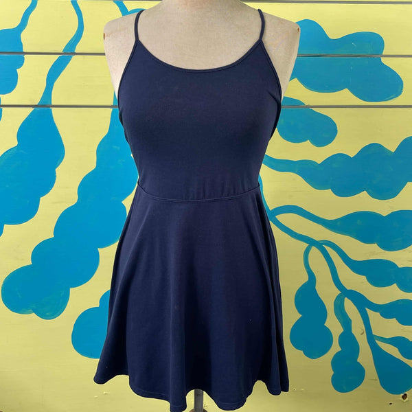 Vestido azul oscuro de tiras talla S