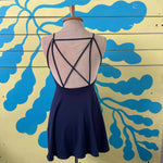 Vestido azul oscuro de tiras talla S - Thumbnail 2