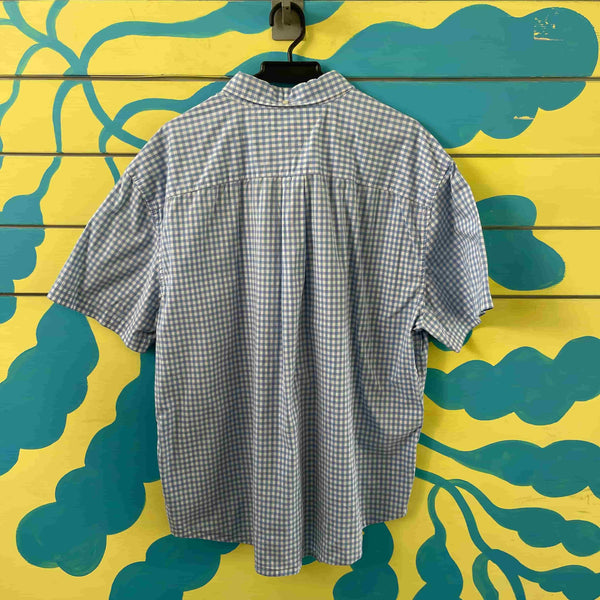 Camisa de hombre de cuadros azules y blancos talla XXL - Secondary