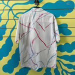 Camisa de hombre blanca con rayas azules y rojas talla XL - Thumbnail 2