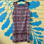 Vestido vinotinto con estampado en blanco talla L - Thumbnail 1