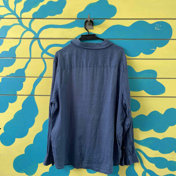 Camisa azul bolas blancas talla L - Secondary