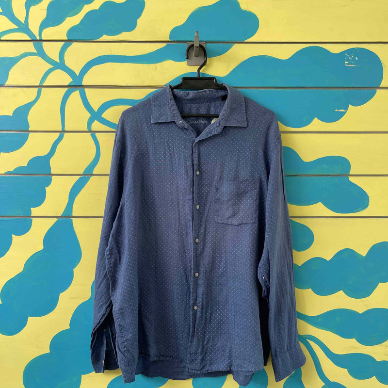 Camisa azul bolas blancas talla L - Image 1