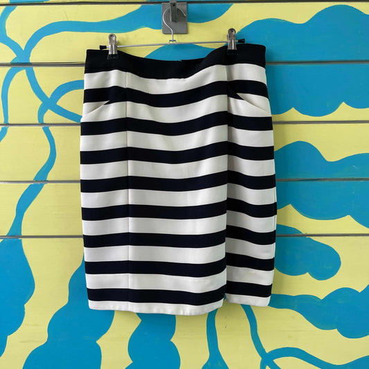 Falda blanca de rayas negras Esprit talla 38